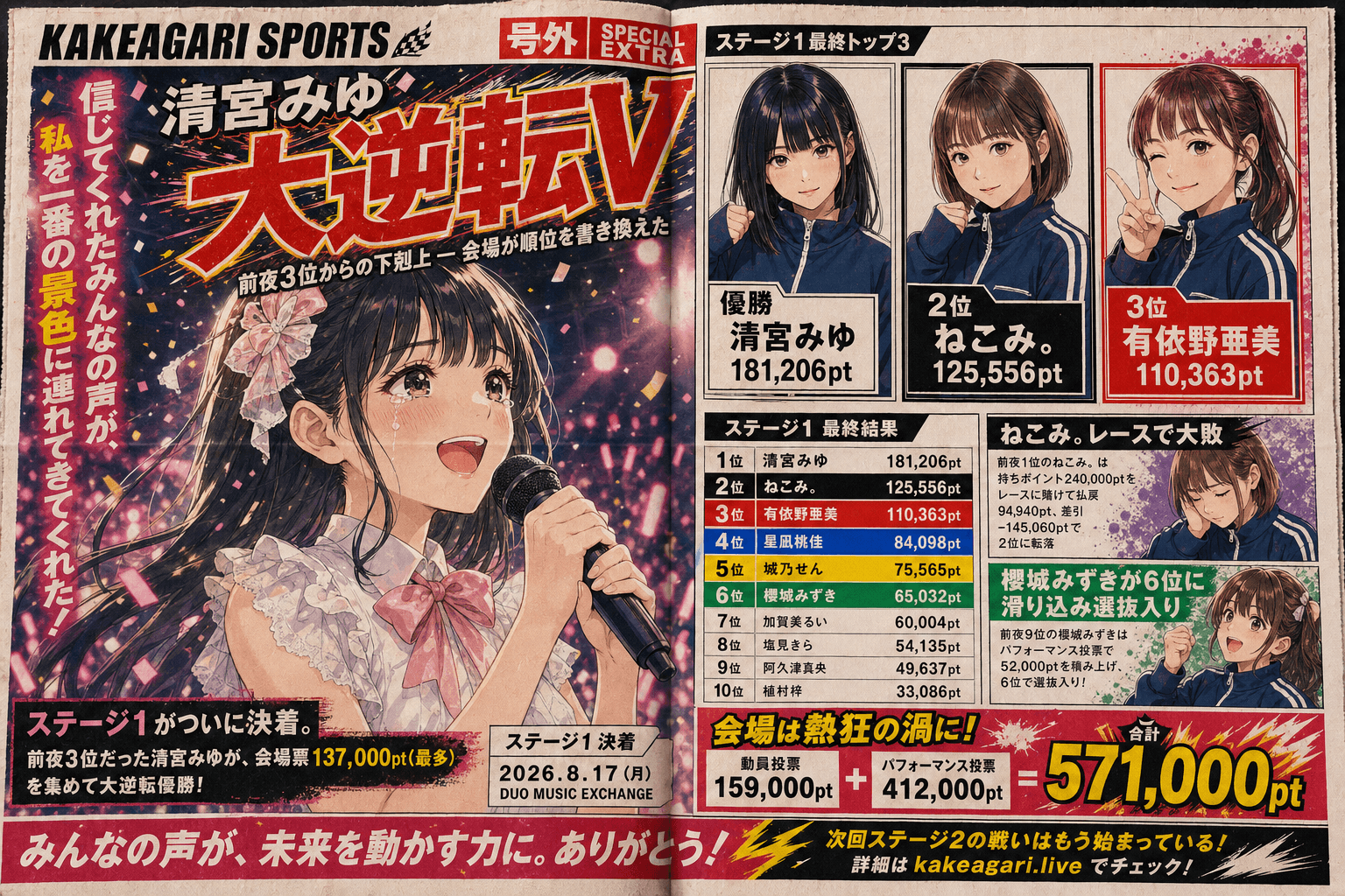 かけあがりの最新号外新聞
